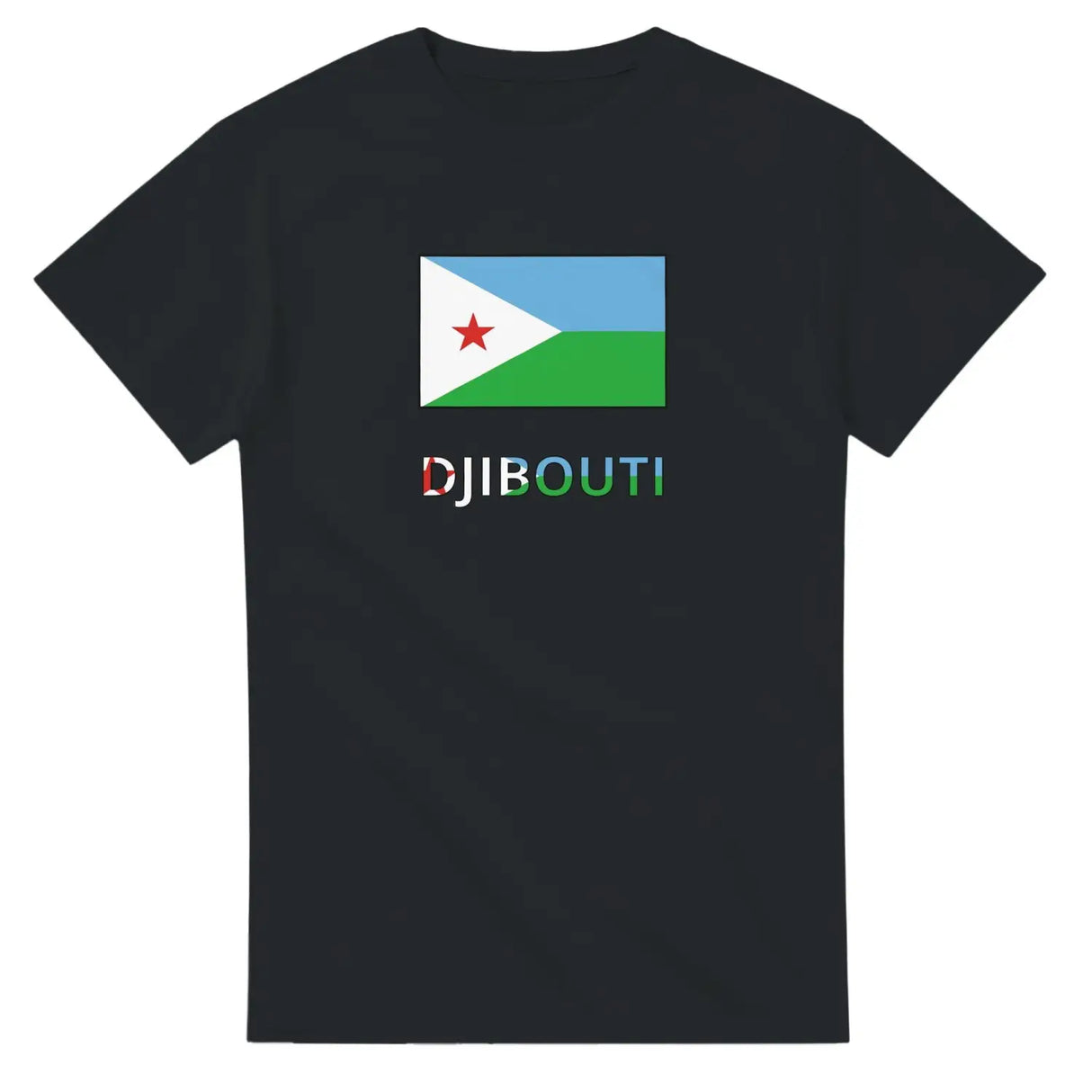 T-shirt drapeau djibouti en texte - pixelforma