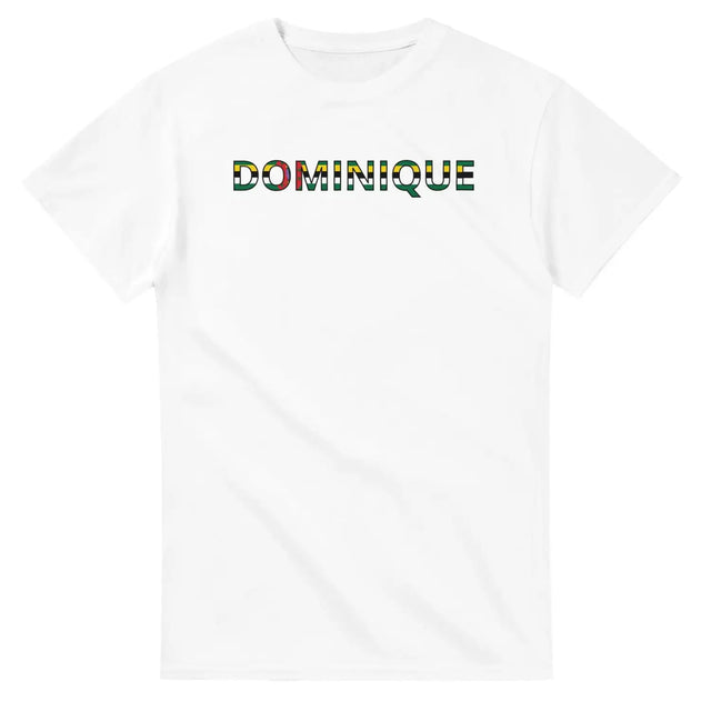 T-shirt drapeau dominique en écriture - pixelforma