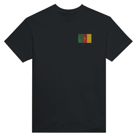 T-shirt drapeau du cameroun en broderie - pixelformaflag