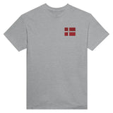 T-shirt Drapeau du Danemark en broderie - Pixelforma 