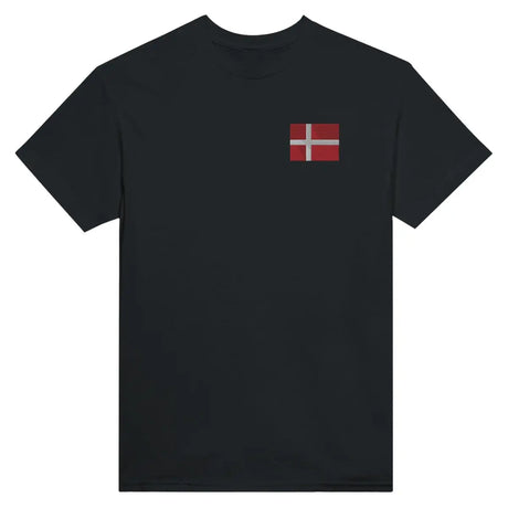 T-shirt Drapeau du Danemark en broderie - Pixelforma 