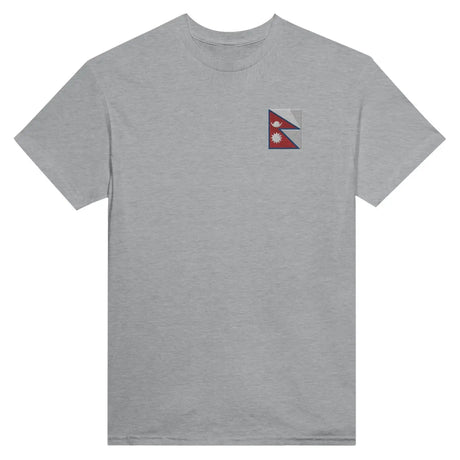 T-shirt drapeau du népal en broderie - pixelformaflag