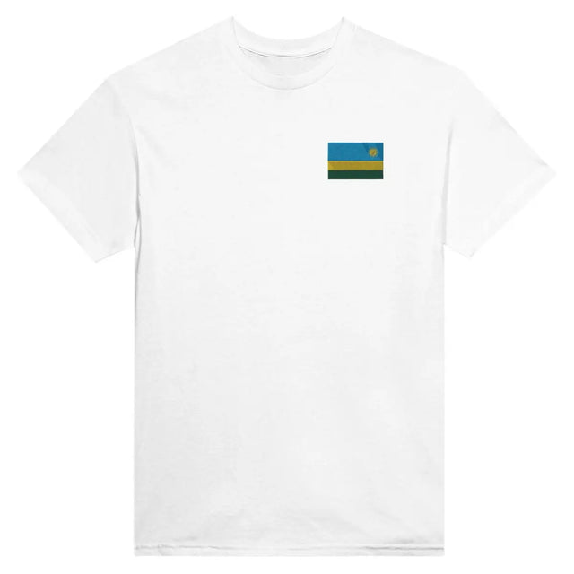 T-shirt Drapeau du Rwanda en broderie - Pixelforma 