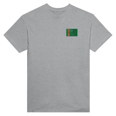 T-shirt drapeau du turkménistan en broderie - pixelformaflag