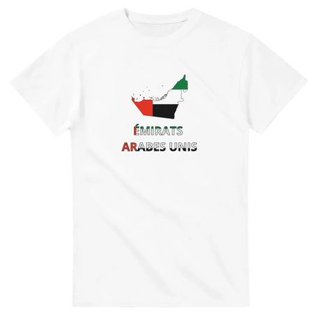 T-shirt drapeau émirats arabes unis en carte - pixelforma