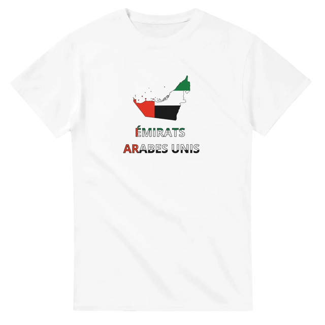 T-shirt drapeau émirats arabes unis en carte - pixelforma