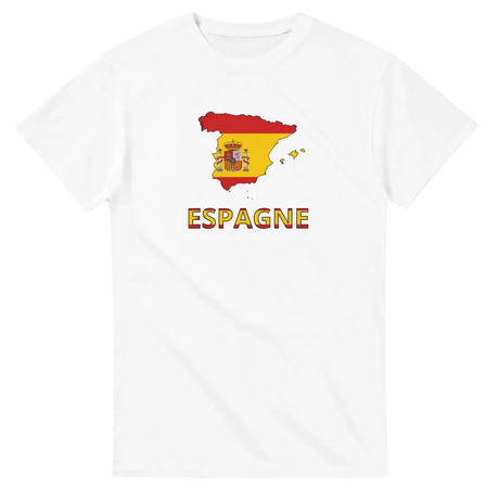 T-shirt drapeau espagne en carte - pixelforma