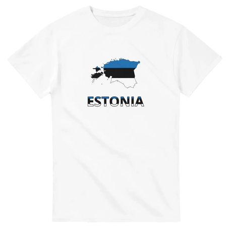 T-shirt drapeau estonie carte - pixelforma