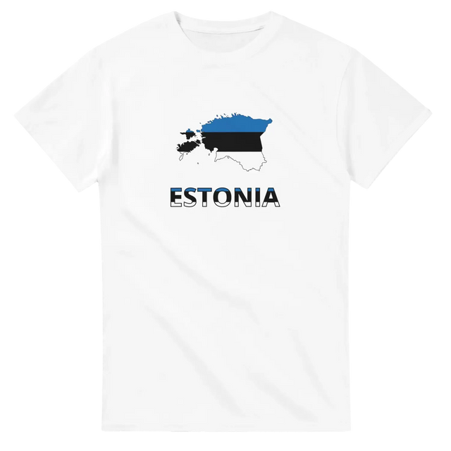 T-shirt drapeau estonie carte - pixelforma