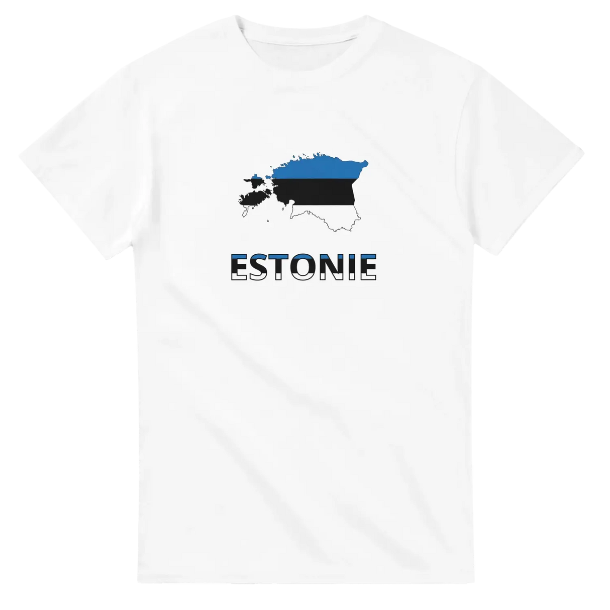 T-shirt drapeau estonie en carte - pixelforma