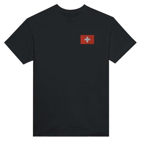 T-shirt Drapeau et armoiries de la Suisse en broderie - Pixelforma