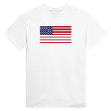 T-shirt drapeau états-unis coton mélangé brodé élégant