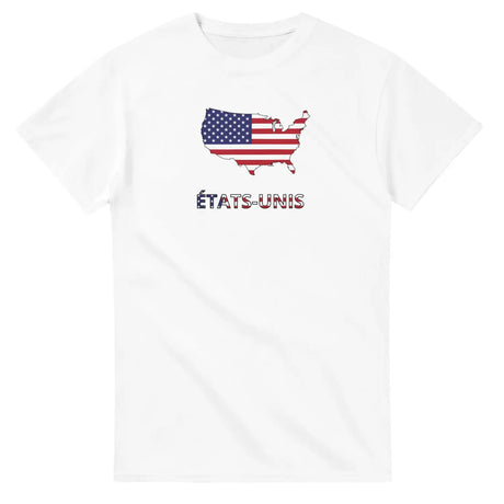 T-shirt drapeau états-unis en carte - pixelforma