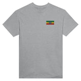 T-shirt drapeau éthiopie broderie couleur coton mélangé