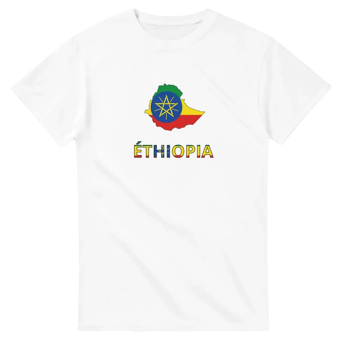 T-shirt drapeau éthiopie carte - pixelforma