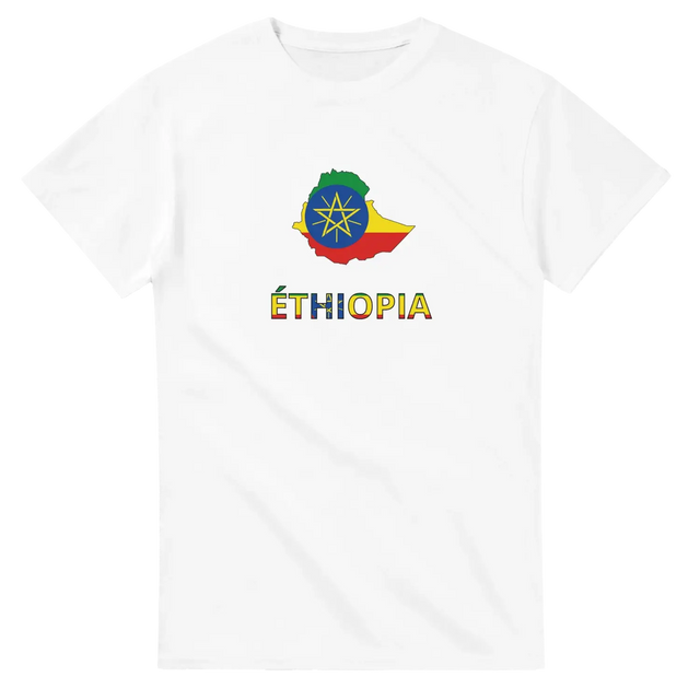 T-shirt drapeau éthiopie carte - pixelforma