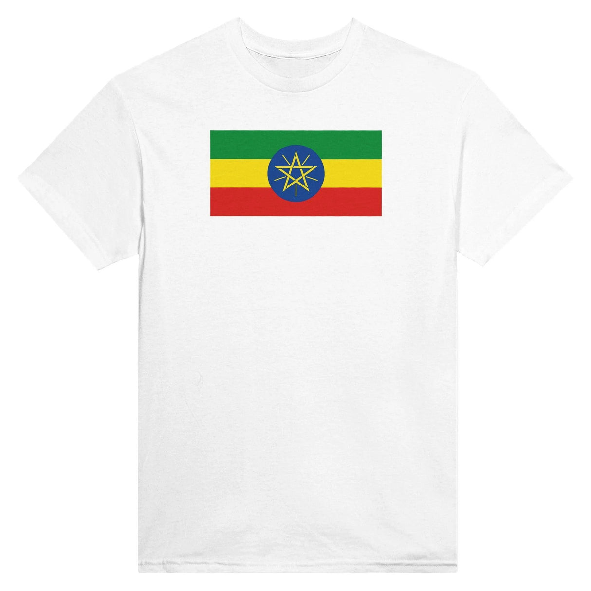 T-shirt drapeau éthiopie coton mélangé brodé