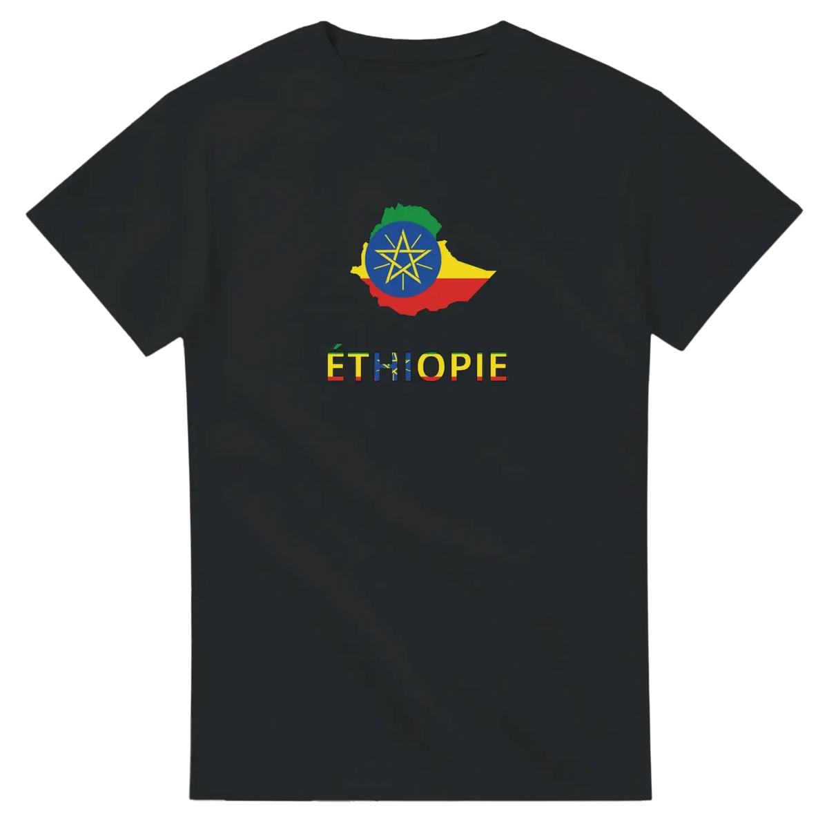 T-shirt drapeau éthiopie en carte - pixelforma