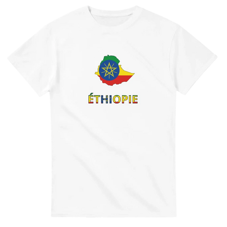 T-shirt drapeau éthiopie en carte - pixelforma