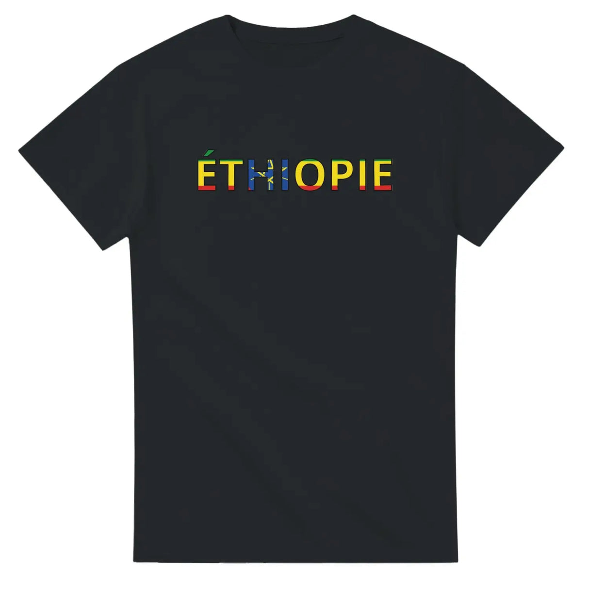 T-shirt drapeau éthiopie en écriture - pixelforma