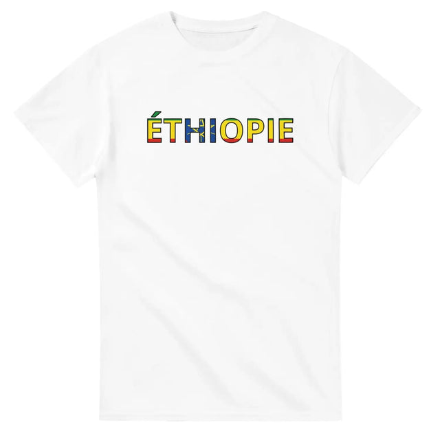 T-shirt drapeau éthiopie en écriture - pixelforma