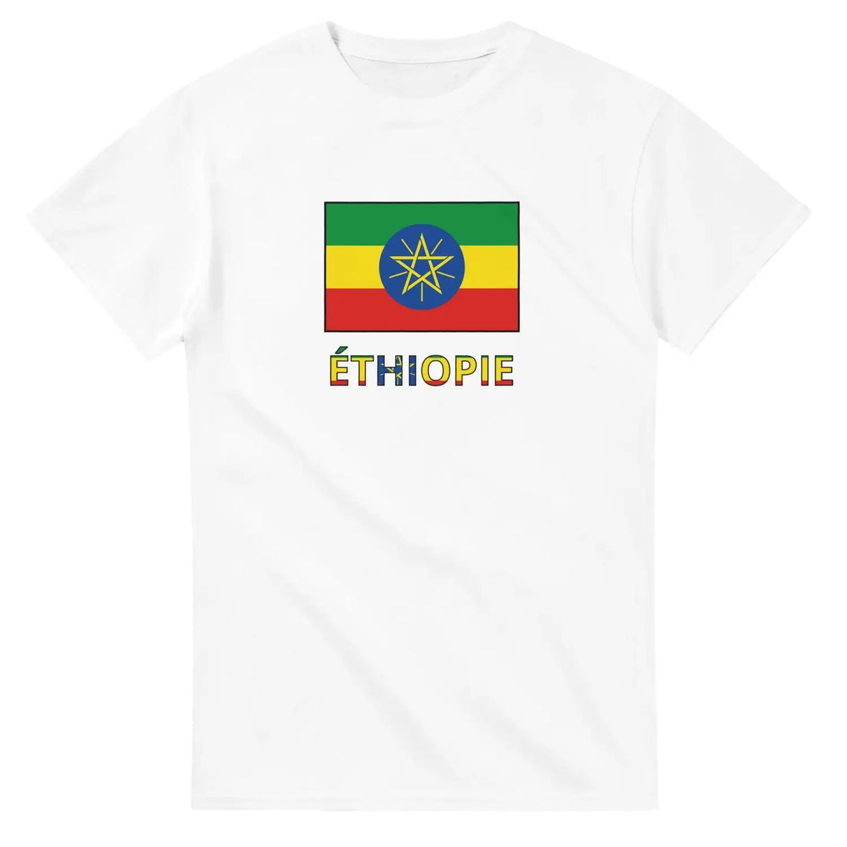 T-shirt drapeau éthiopie en texte - pixelforma