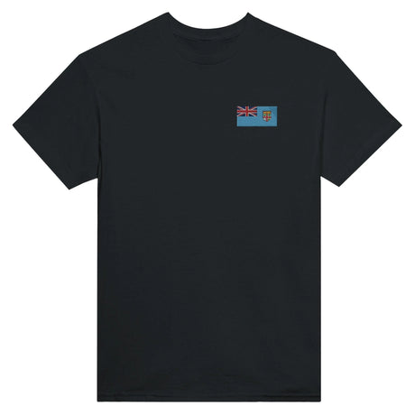 T-shirt drapeau fidji broderie couleur coton épais