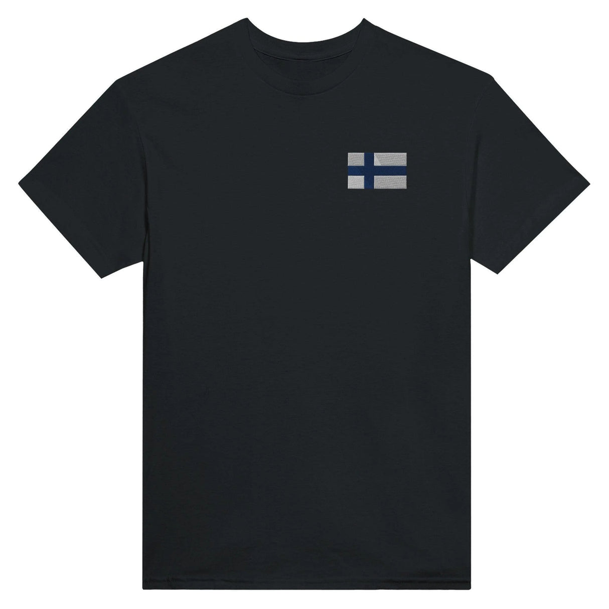 T shirt drapeau finlande broderie couleur coton épais