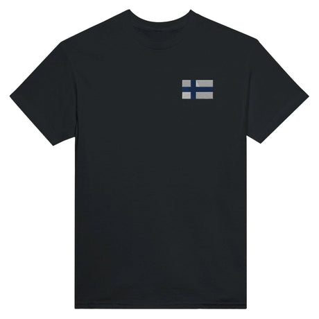 T shirt drapeau finlande broderie couleur coton épais