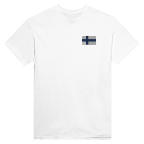T shirt drapeau finlande broderie couleur coton épais
