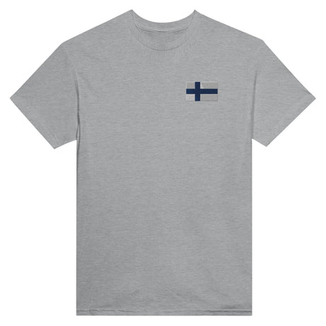 T shirt drapeau finlande broderie couleur coton épais