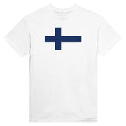 T-shirt drapeau finlande coton mélangé imprimé manches longues