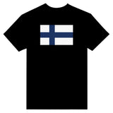 T-shirt drapeau finlande coton mélangé brodé manches longues