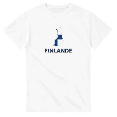 T-shirt drapeau finlande en carte - pixelforma