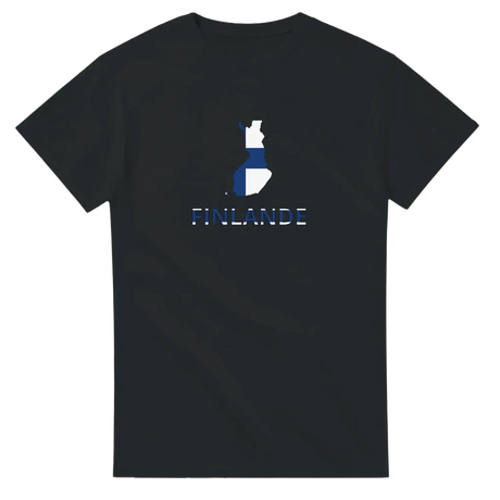 T-shirt drapeau finlande en carte - pixelforma