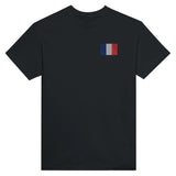 T-shirt drapeau france broderie couleur coton mélangé