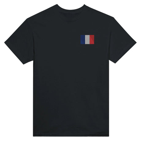 T-shirt drapeau france broderie couleur coton mélangé