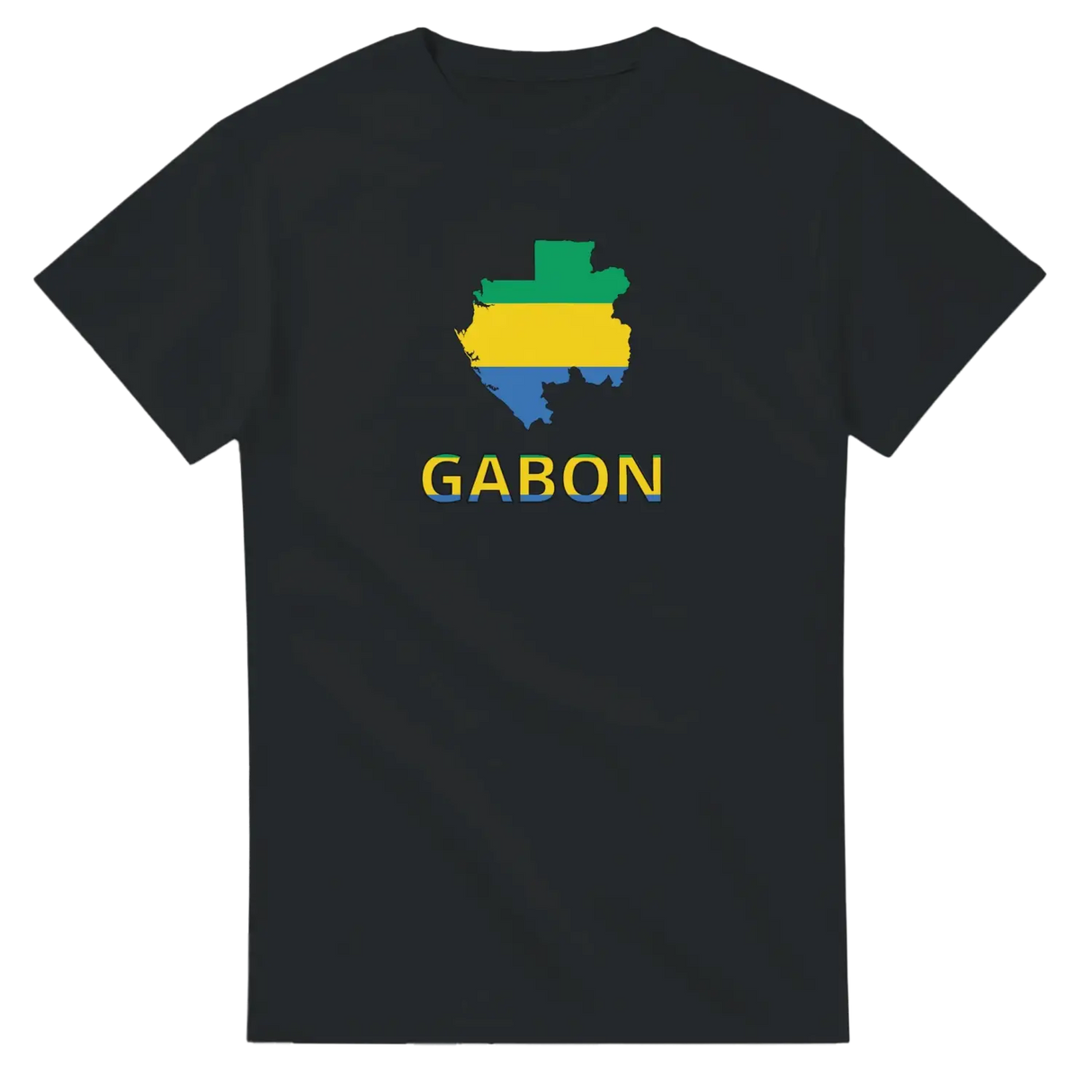 T-shirt drapeau gabon en carte - pixelforma