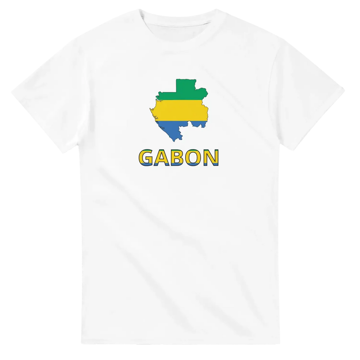 T-shirt drapeau gabon en carte - pixelforma