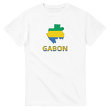 T-shirt drapeau gabon en carte - pixelforma