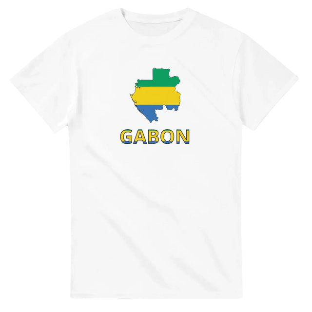 T-shirt drapeau gabon en carte - pixelforma