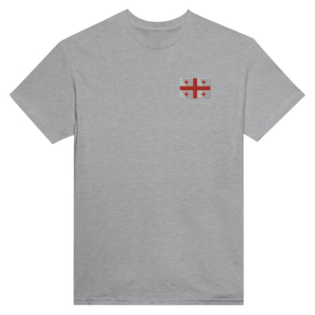 T-shirt drapeau géorgie broderie couleur coton épais