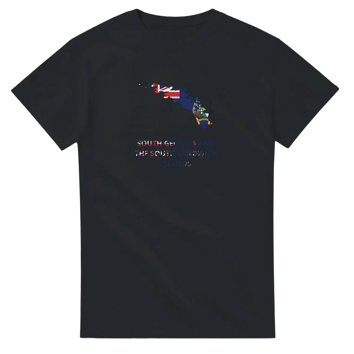 T-shirt drapeau géorgie du sud-et-les îles sandwich du sud carte - pixelforma