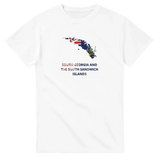 T-shirt drapeau géorgie du sud-et-les îles sandwich du sud carte - pixelforma