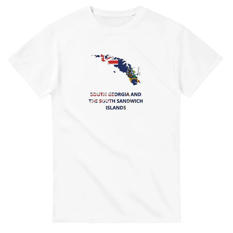 T-shirt drapeau géorgie du sud-et-les îles sandwich du sud carte - pixelforma