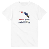 T-shirt drapeau géorgie du sud-et-les îles sandwich du sud en carte - pixelforma