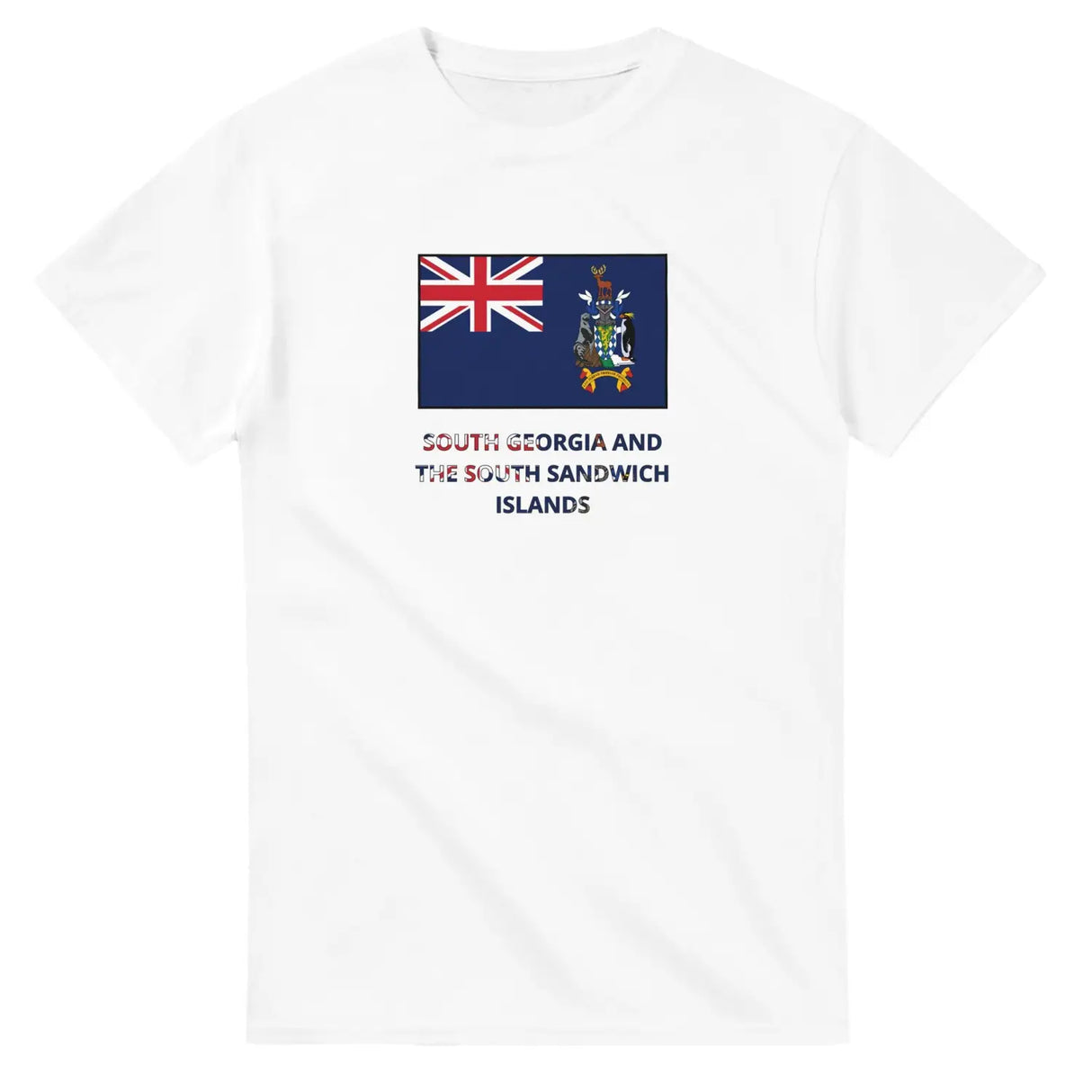 T-shirt drapeau géorgie du sud-et-les îles sandwich du sud texte - pixelforma