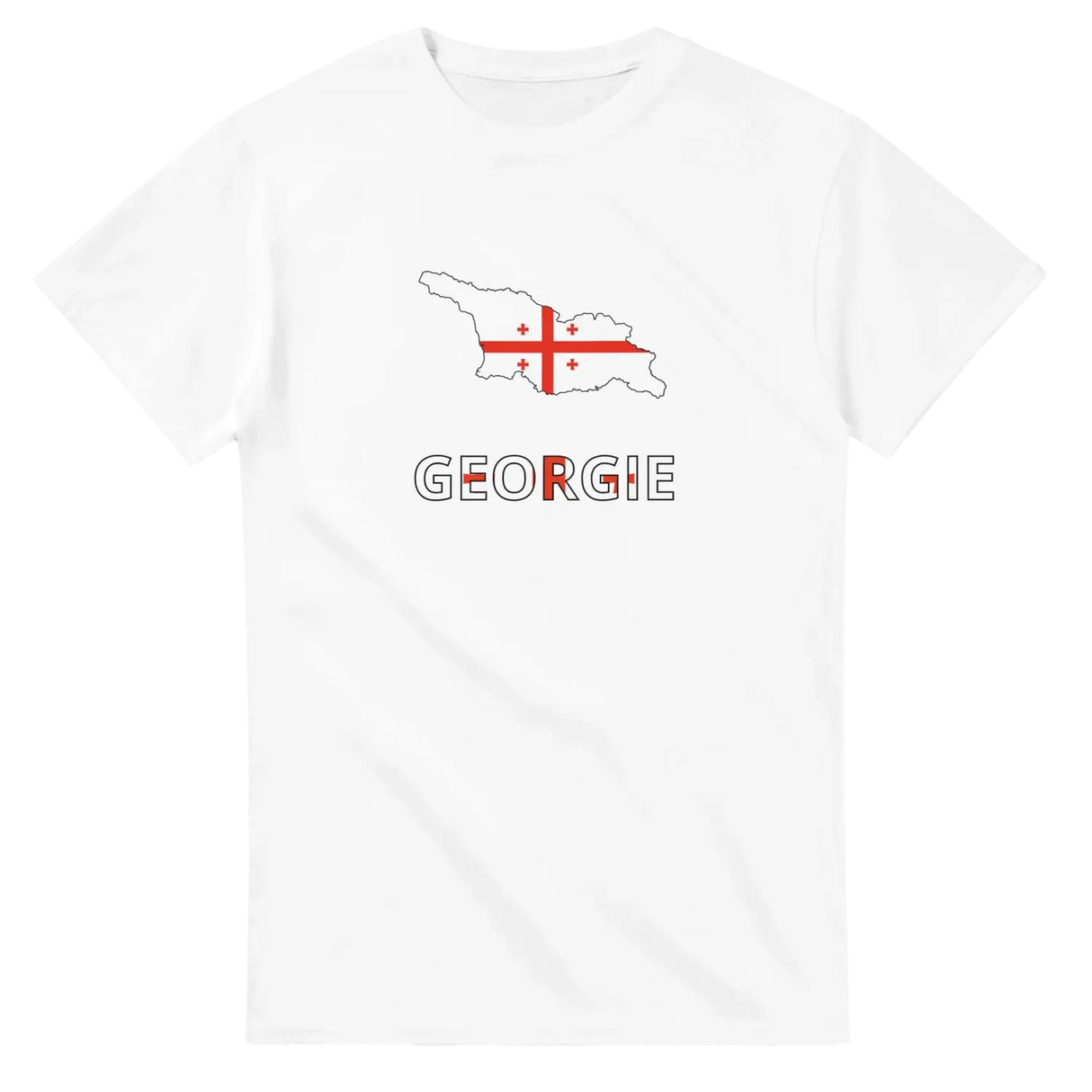 T-shirt drapeau géorgie en carte - pixelforma