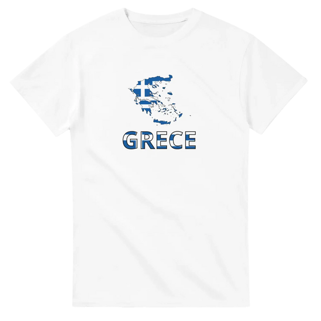 T-shirt drapeau grèce en carte - pixelforma