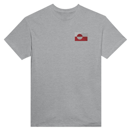 T-shirt drapeau groenland broderie couleur coton mélangé